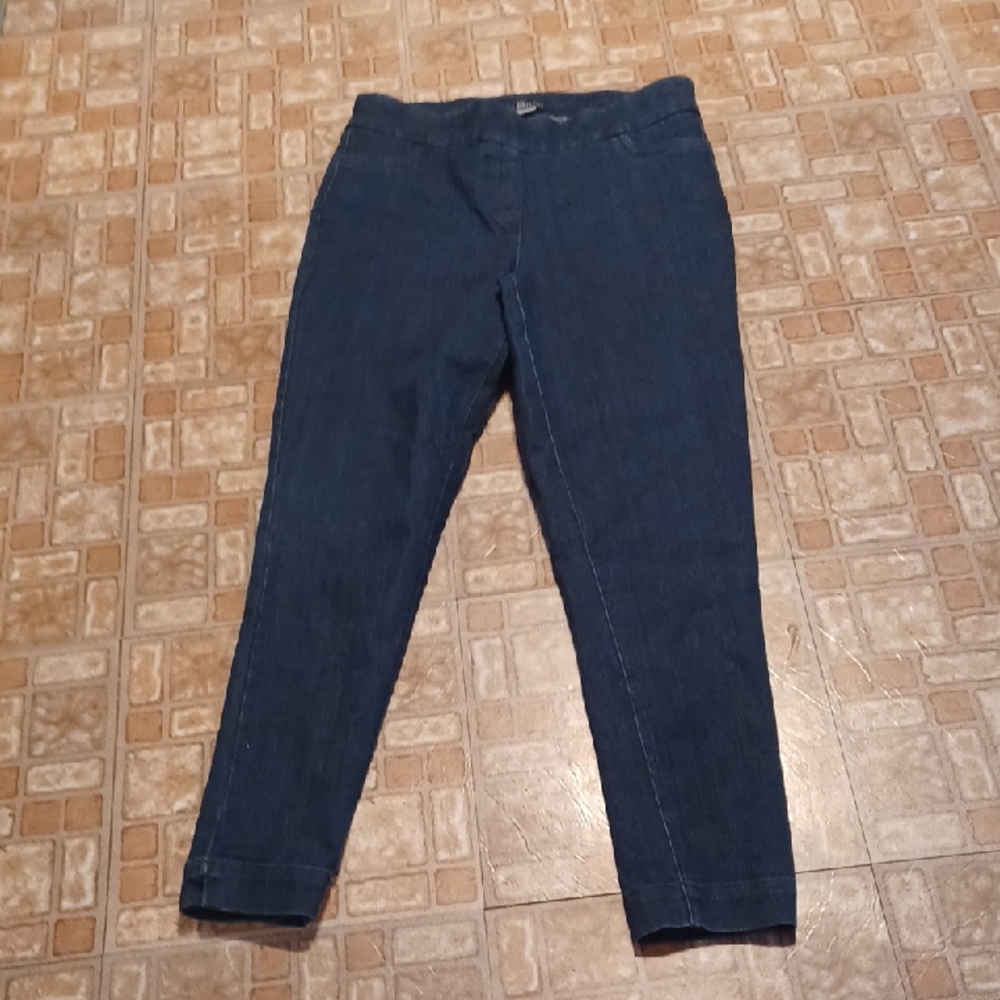 VENUS Deep Blue Denim Pull On Jean With Slimming Panel Size Large